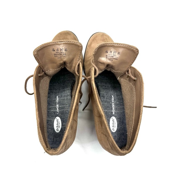 Dr. Scholl’s Tan Ankle Booties Women’s Size 7.5 Vegan Suede Lace Up - Picture 12 of 14